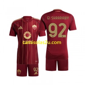 Camisolas de futebol AS Roma Stephan El Shaarawy 92 Criança Equipamento Principal 2024/25 Manga Curta